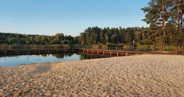 Plaża przy Gospodarstwie Agroturystycznym Kardynał-Grobla w Klukach