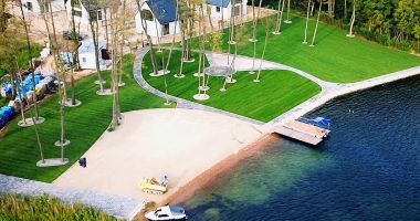 Plaża przy Dom nad Brzegiem w Przełazach nad Jeziorem Niesłysz